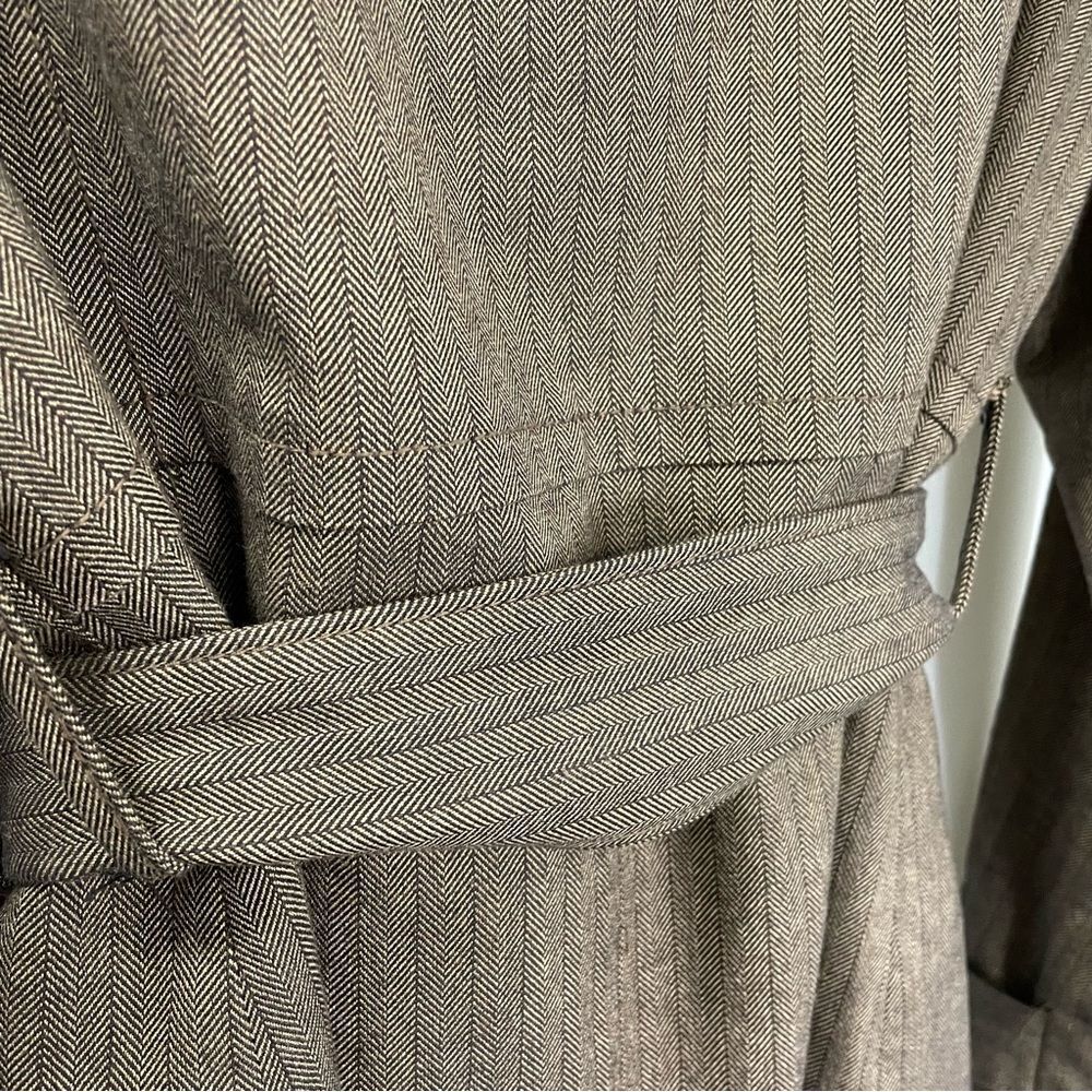 [3/4] Jacob Brown & Tan Fall Long Sleeve Belted Trench Coat Rain Jacket Women’s - Picture 9 of 12